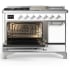 Ilve Majestic III Collection UM48FSQNR3WHCLP - Majestic III 48 inch Dual Fuel Range