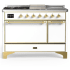 Ilve Majestic III Collection UM48FSQNR3WHGLP - Majestic III 48 inch Dual Fuel Range