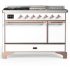 Ilve Majestic III Collection UM48FSQNR3WHP - Majestic III 48 inch Dual Fuel Range