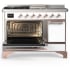 Ilve Majestic III Collection UM48FSQNR3WHP - Majestic III 48 inch Dual Fuel Range