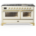 Ilve Majestic III Collection UM60FNR3AWGLP - Majestic III 60 inch Dual Fuel Range