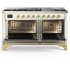 Ilve Majestic III Collection UM60FNR3AWGLP - Majestic III 60 inch Dual Fuel Range