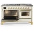 Ilve Majestic III Collection UM60FNR3AWGLP - Majestic III 60 inch Dual Fuel Range