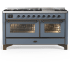 Ilve Majestic III Collection UM60FNR3BGB - Majestic III 60 inch Dual Fuel Range