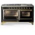 Ilve Majestic III Collection UM60FNR3BKGLP - Majestic III 60 inch Dual Fuel Range