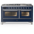 Ilve Majestic III Collection UM60FNR3MBC - 60 Inch Dual Fuel Range with 7 Sealed Burners, Griddle