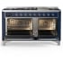Ilve Majestic III Collection UM60FNR3MBC - 60 Inch Dual Fuel Range with 7 Sealed Burners, Griddle