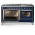 Ilve Majestic III Collection UM60FNR3MBC - 60 Inch Dual Fuel Range with 7 Sealed Burners, Griddle