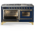 Ilve Majestic III Collection UM60FNR3MBG - 60 Inch Dual Fuel Range with 7 Sealed Burners, Griddle
