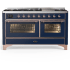 Ilve Majestic III Collection UM60FNR3MBP - 60 Inch Dual Fuel Range with 7 Sealed Burners, Griddle