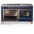 Ilve Majestic III Collection UM60FNR3MBP - 60 Inch Dual Fuel Range with 7 Sealed Burners, Griddle