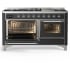 Ilve Majestic III Collection UM60FNR3MGC - 60 Inch Dual Fuel Range with 7 Sealed Burners, Griddle