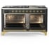 Ilve Majestic III Collection UM60FNR3MGG - 60 Inch Dual Fuel Range with 7 Sealed Burners, Griddle