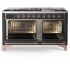 Ilve Majestic III Collection UM60FNR3MGPLP - 60 Inch Dual Fuel Range with 7 Sealed Burners, Griddle