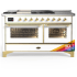 Ilve Majestic III Collection UM60FSNR3RAG - Majestic III 60 inch Dual Fuel Range