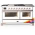 Ilve Majestic III Collection UM60FSNR3RAPLP - Majestic III 60 inch Dual Fuel Range