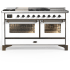 Ilve Majestic III Collection UM60FSNR3WHBLP - Majestic III 60 inch Dual Fuel Range