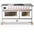 Ilve Majestic III Collection UM60FSNR3WHPLP - Majestic III 60 inch Dual Fuel Range