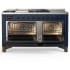 Ilve Majestic III Collection UM60FSQNR3MBB - 60 Inch Dual Fuel Range with 7 Sealed Burners, Griddle, Frenchtop