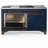 Ilve Majestic III Collection UM60FSQNR3MBB - 60 Inch Dual Fuel Range with 7 Sealed Burners, Griddle, Frenchtop