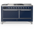 Ilve Majestic III Collection UM60FSQNR3MBC - 60 Inch Dual Fuel Range with 7 Sealed Burners, Griddle, Frenchtop