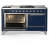 Ilve Majestic III Collection UM60FSQNR3MBC - 60 Inch Dual Fuel Range with 7 Sealed Burners, Griddle, Frenchtop