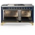 Ilve Majestic III Collection UM60FSQNR3MBG - 60 Inch Dual Fuel Range with 7 Sealed Burners, Griddle, Frenchtop