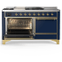Ilve Majestic III Collection UM60FSQNR3MBG - 60 Inch Dual Fuel Range with 7 Sealed Burners, Griddle, Frenchtop