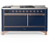 Ilve Majestic III Collection UM60FSQNR3MBP - 60 Inch Dual Fuel Range with 7 Sealed Burners, Griddle, Frenchtop