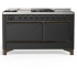 Ilve Majestic III Collection UM60FSQNR3MGBLP - 60 Inch Dual Fuel Range with 7 Sealed Burners, Griddle, Frenchtop