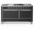 Ilve Majestic III Collection UM60FSQNR3MGCLP - 60 Inch Dual Fuel Range with 7 Sealed Burners, Griddle, Frenchtop