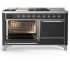 Ilve Majestic III Collection UM60FSQNR3MGCLP - 60 Inch Dual Fuel Range with 7 Sealed Burners, Griddle, Frenchtop