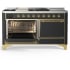 Ilve Majestic III Collection UM60FSQNR3MGGLP - 60 Inch Dual Fuel Range with 7 Sealed Burners, Griddle, Frenchtop