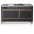 Ilve Majestic III Collection UM60FSQNR3MGPLP - 60 Inch Dual Fuel Range with 7 Sealed Burners, Griddle, Frenchtop