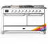 Ilve Majestic III Collection UM60FSQNR3RACLP - 60 Inch Dual Fuel Range with 7 Sealed Burners, Griddle, Frenchtop