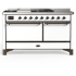 Ilve Majestic III Collection UM60FSQNR3WHBLP - 60 Inch Dual Fuel Range with 7 Sealed Burners, Griddle, Frenchtop