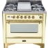 Ilve Majestic Collection UM90FDMPA - Antique White with Brass Trim