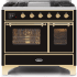 Ilve Majestic II Collection UMD10FDNS3BKG - 40 Inch Glossy Black Natural Gas Freestanding Range