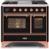 Ilve Majestic II Collection UMD10FDNS3BKP - 40 Inch Glossy Black Natural Gas Freestanding Range