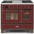 Ilve Majestic II Collection UMD10FDNS3BUBLP - 40 Inch Burgundy Liquid Propane Freestanding Range
