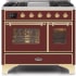 Ilve Majestic II Collection UMD10FDNS3BUG - 40 Inch Burgundy Natural Gas Freestanding Range