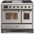 Ilve Majestic II Collection UMD10FDNS3SSBLP - 40 Inch Freestanding Dual Fuel Range in Front View