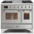 Ilve Majestic II Collection UMD10FDNS3SSCLP - 40 Inch Freestanding Dual Fuel Range in Front View