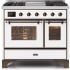 Ilve Majestic II Collection UMD10FDNS3WHBLP - 40 Inch Freestanding Dual Fuel Range in Front View
