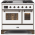 Ilve Majestic II Collection UMD10FDNS3WHB - 40 Inch White Natural Gas Freestanding Range
