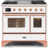Ilve Majestic II Collection UMD10FDNS3WHP - 40 Inch White Natural Gas Freestanding Range