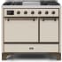 Ilve Majestic II Collection UMD10FDQNS3AWBLP - 40 Inch Freestanding Dual Fuel Range in Front View
