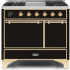 Ilve Majestic II Collection UMD10FDQNS3BKGLP - 40 Inch Freestanding Dual Fuel Range in Front View