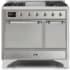 Ilve Majestic II Collection UMD10FDQNS3SSCLP - 40 Inch Freestanding Dual Fuel Range in Front View