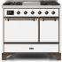 Ilve Majestic II Collection UMD10FDQNS3WHB - 40 Inch Freestanding Dual Fuel Range in Front View